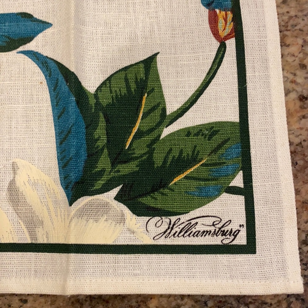 Colonial Williamsburg Foundation Tea Towel, Signed